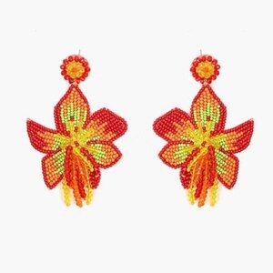 Coral Lily Earrings